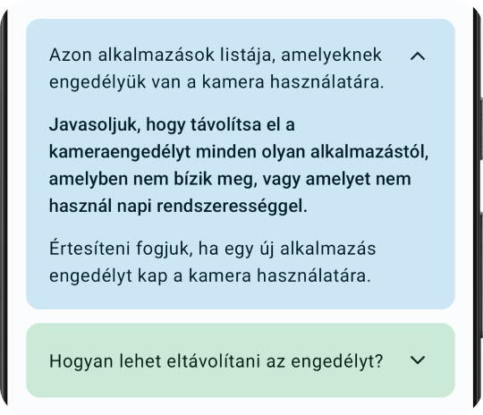 Kamera őrző és védő funkció