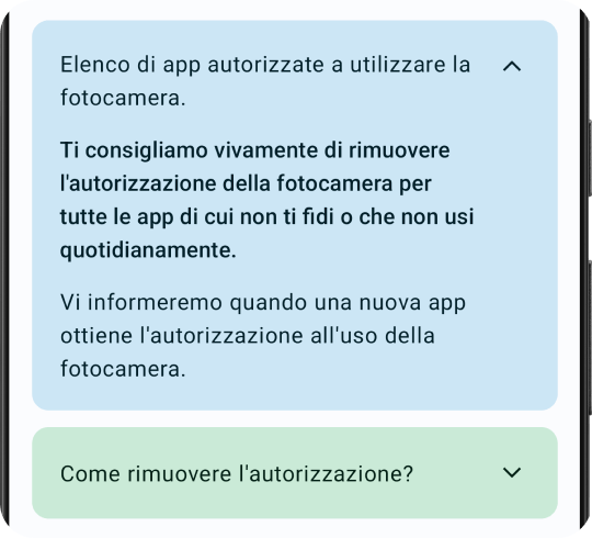 Funzione di protezione e tutela della fotocamera